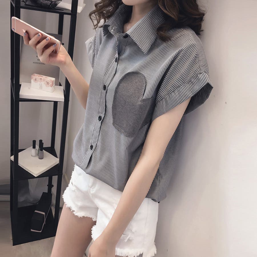 d.i.aストライプ 長袖 トップス ハート型金具 d.i.aストライプ 長袖 トップス ハート型金具 d.i.aストライプ 長袖