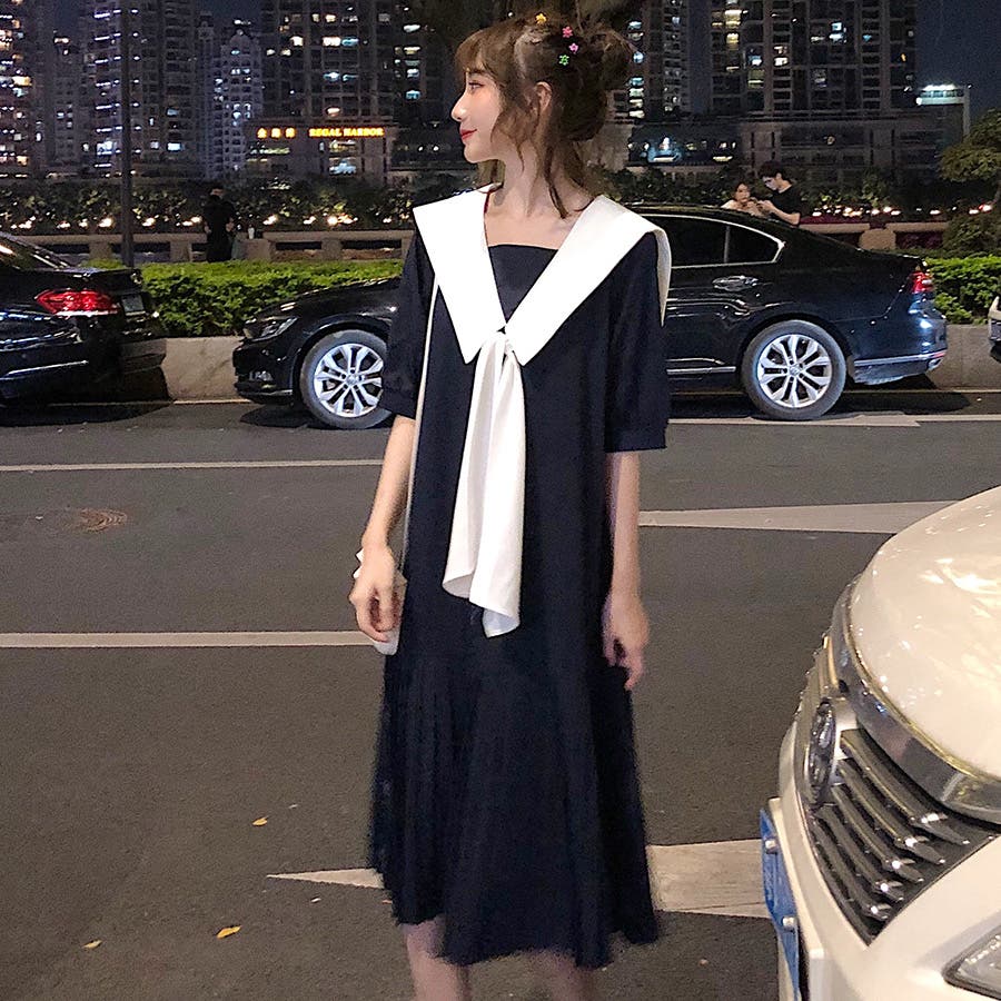 ☆トレンドファッション♪セーラーワンピース☆春夏新作 韓国