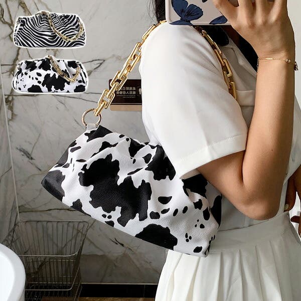 D&G 牛柄ファー ハンドバッグ 牛柄 ゼブラ柄 ハンドバッグ[品番：DCTW0003599]｜Decorative