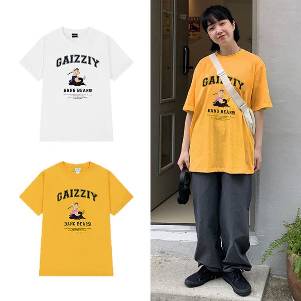 イエロー 長袖 Tシャツ 前面ロゴとタオル2点セット hhh066-1.jpg