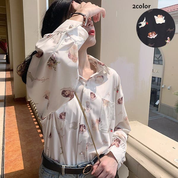 柄シャツ 天使 エンジェル[品番：DCTW0004412]｜Decorative