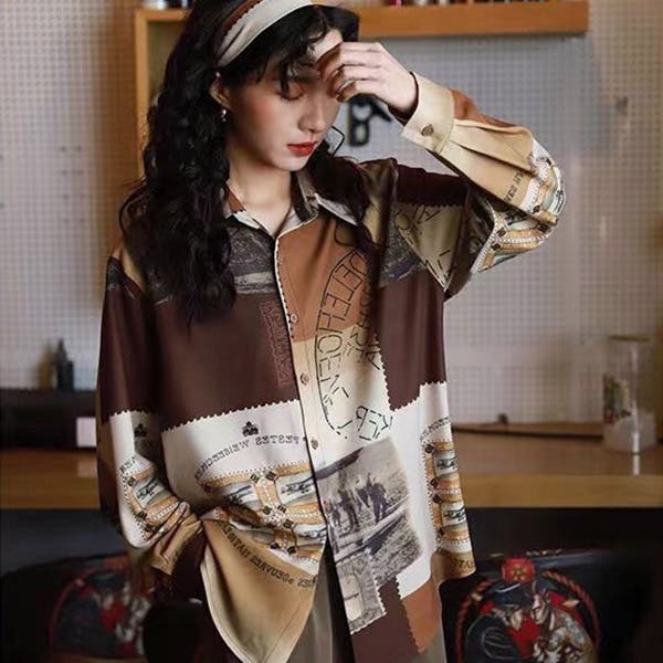 極美品✨  205W39NYC テープディテール シャツ 柄シャツ 飛行機 写真[品番：DCTW0004473]｜Decorative
