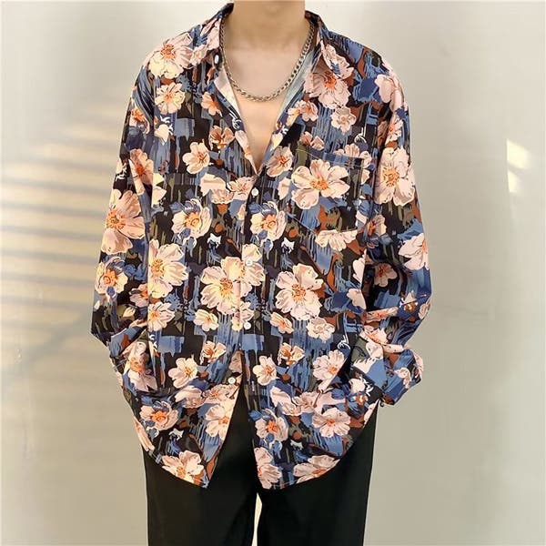 柄シャツ レトロ フラワー柄[品番：DCTW0003902]｜Decorative