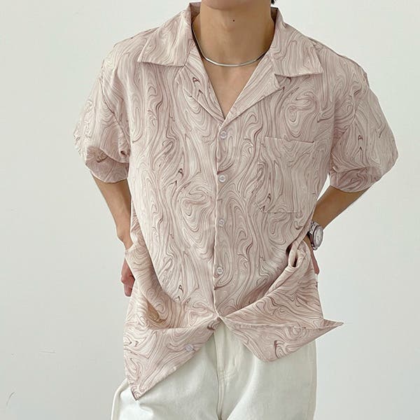 BRIEFING マーブル模様 シャツ 柄シャツ マーブル柄 マーブル[品番：DCTW0004602]｜Decorative