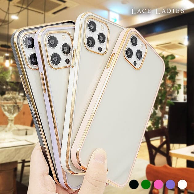 ゴールドフレーム クリアケース 金[品番：LCLW0001935]｜レース