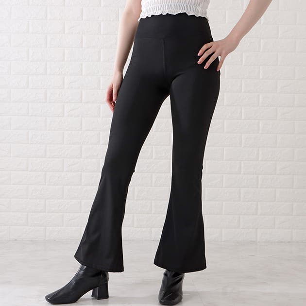 美シルエットシンプルスリムフレアパンツ 女性 レディース[品番