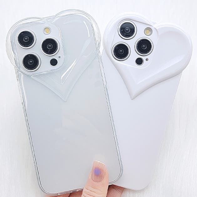 立体ハートスクエア型ソフトiPhoneケース 女性 レディース[品番