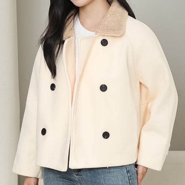 k2017y1029ボア ダブルブレストコート ベージュ FREAK'S STORE（フリークスストア）の「ウーリー ダブルブレスト