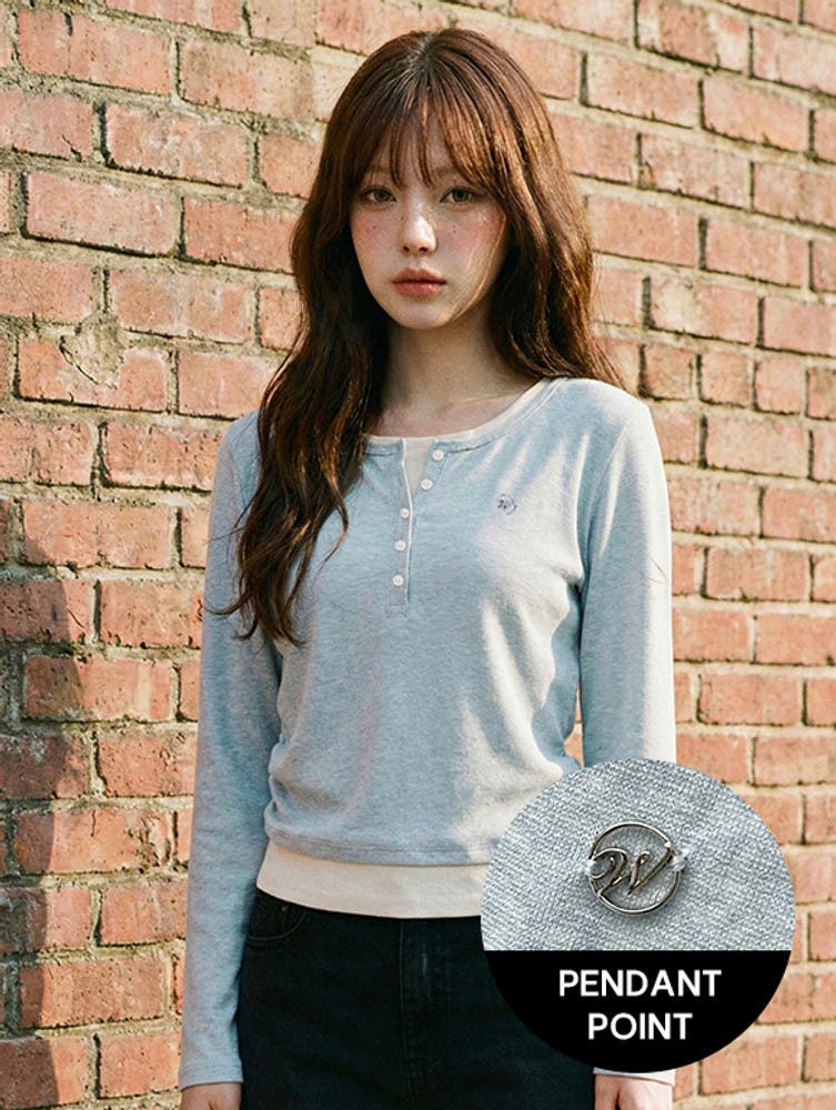 ALD1 サンヒョン 韓国POPUP レイヤードTシャツ ペンダントポイントレイヤードTシャツ 韓国 韓国ファッション[品番