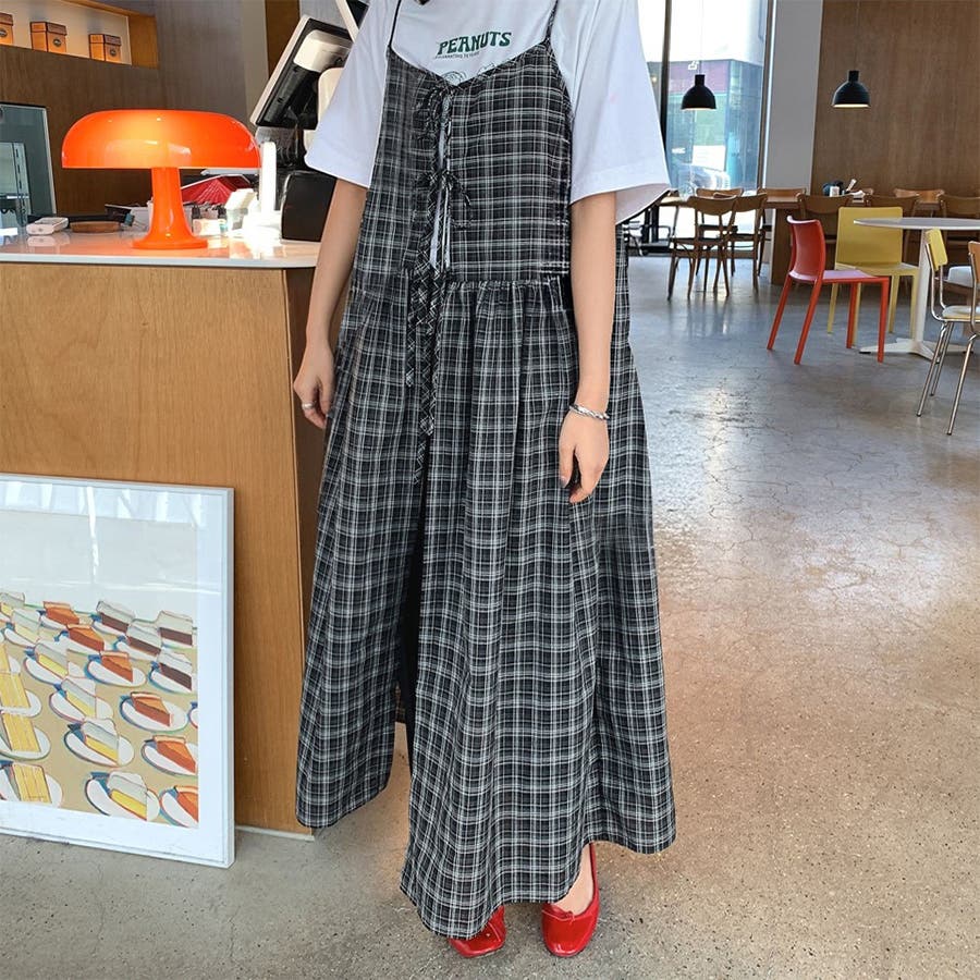 バーバリー ブルーレーベル キャミ プリーツスカート ワンピース チェック柄 チェック柄フレアキャミワンピース[品番：DBLW0002043]｜Doux