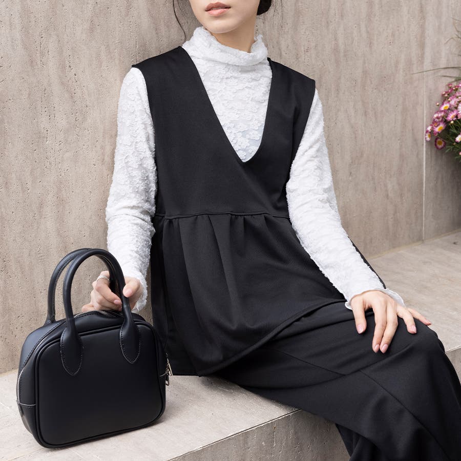 ペプラムシルエットベスト トップス ベスト[品番：DBLW0001766]｜Doux