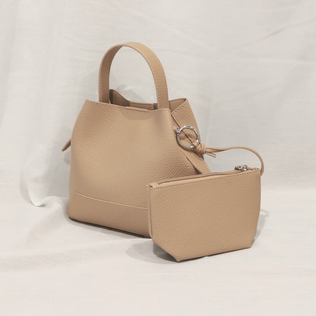 カシュカシュ cachecache / シボ合皮ミニバゲットバッグ[品番