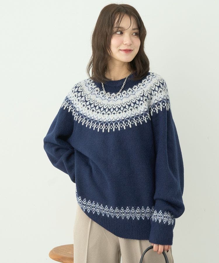 最安 オーロララメノルディックチュニック[品番：EMEW0046819]｜earth トップス