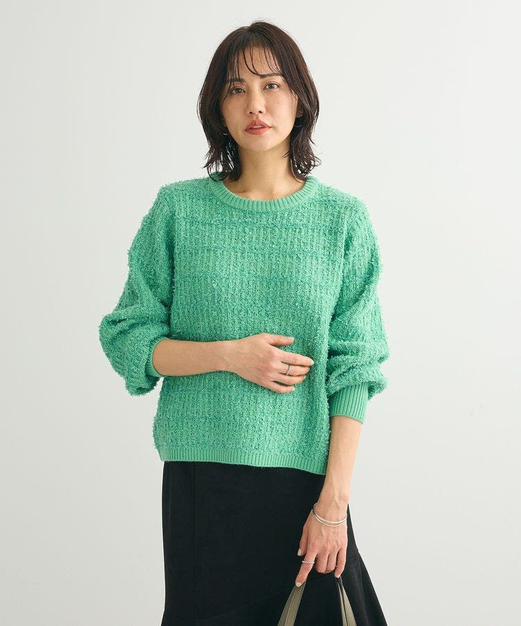 【ポイント10倍】 テープヤーンニットプルオーバー[品番：GRPW0047358]｜Green ジャケット・アウター