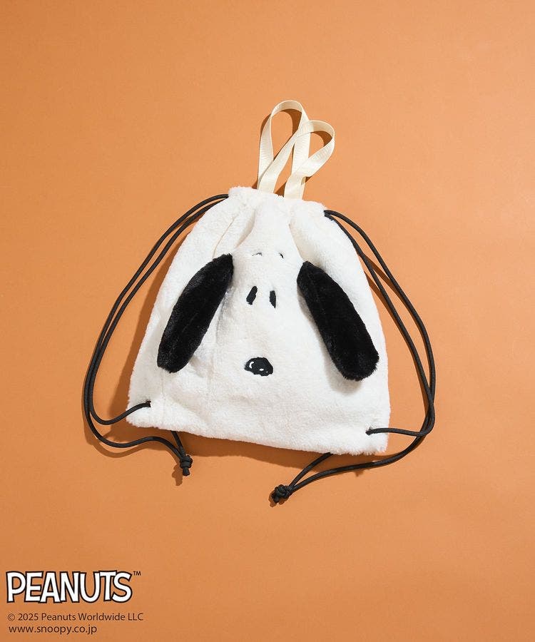 □PEANUTS スヌーピーフェイスファーナップサック[品番：GRPW0050269