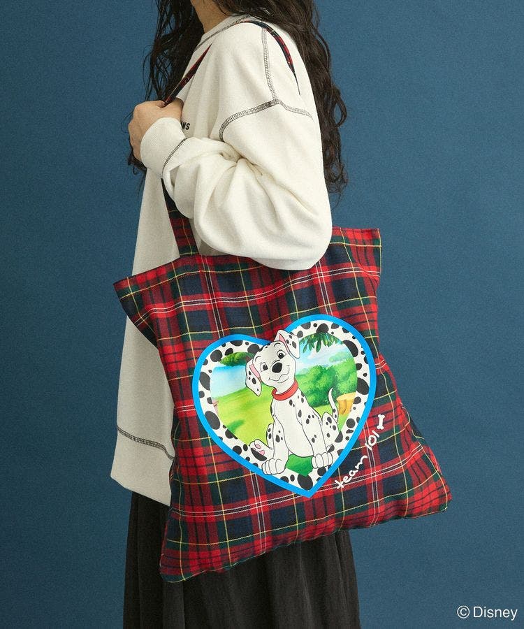 101匹わんちゃん/チェック柄トートバッグ[品番：GRPW0050643]｜Green