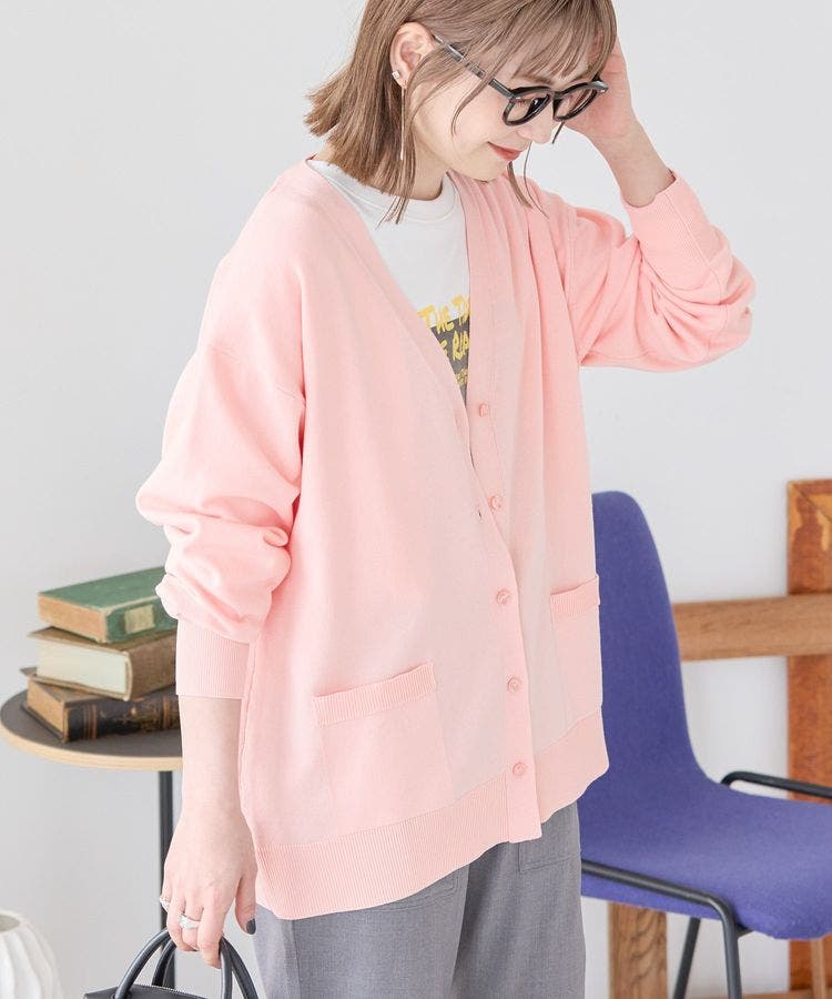 Vネックポケット付きカーディガン[品番：EHEW0048395]｜AMERICAN