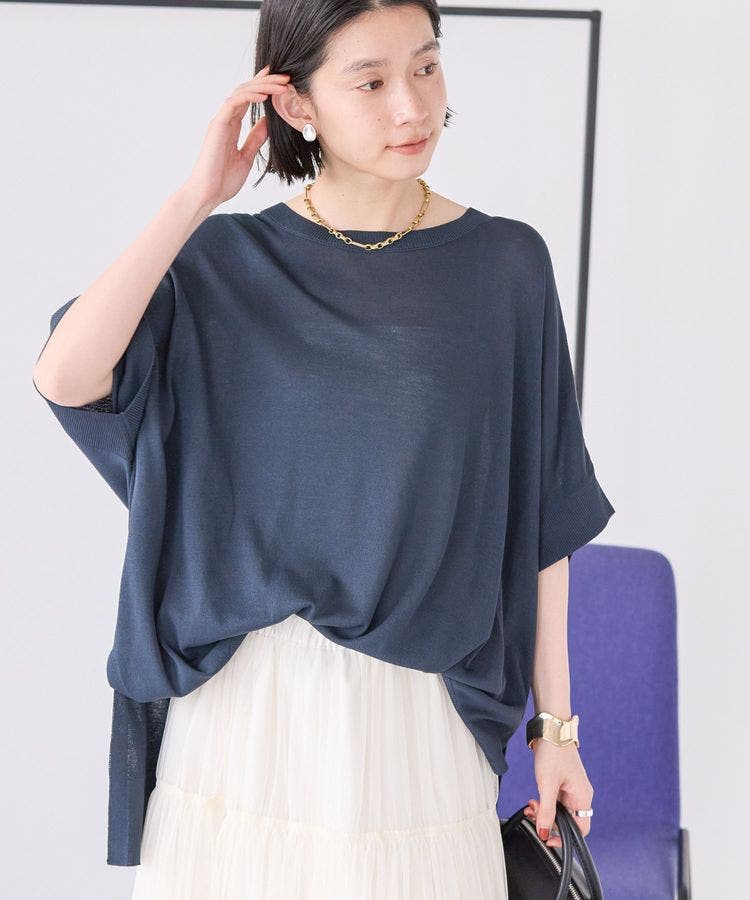 品揃え豊富で 接触冷感サイドスリットニットプルオーバー[品番：EHEW0048060 置物