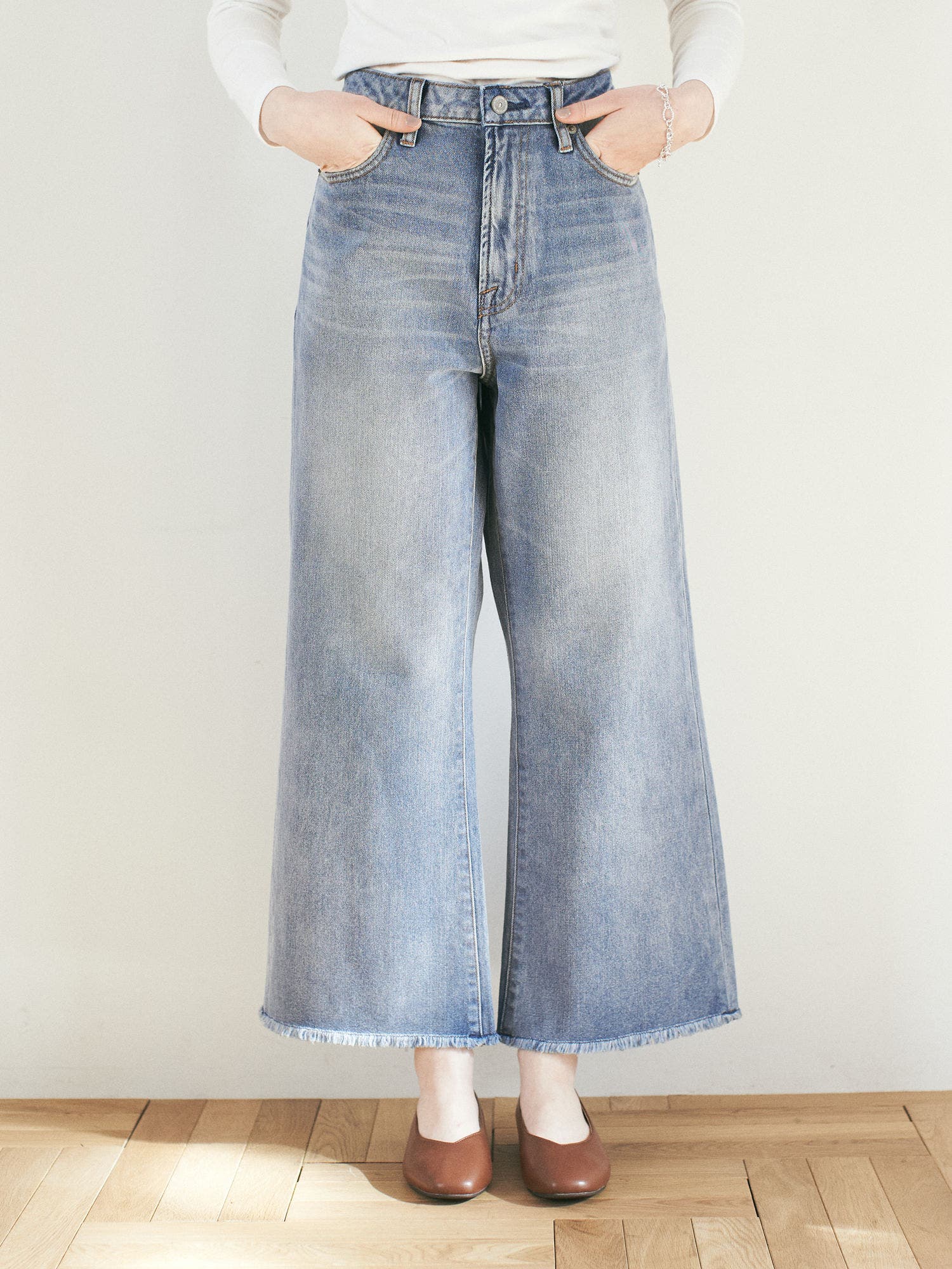 COTTON USAデニムパンツ(フレア)[品番：EMEW0021380]｜earth