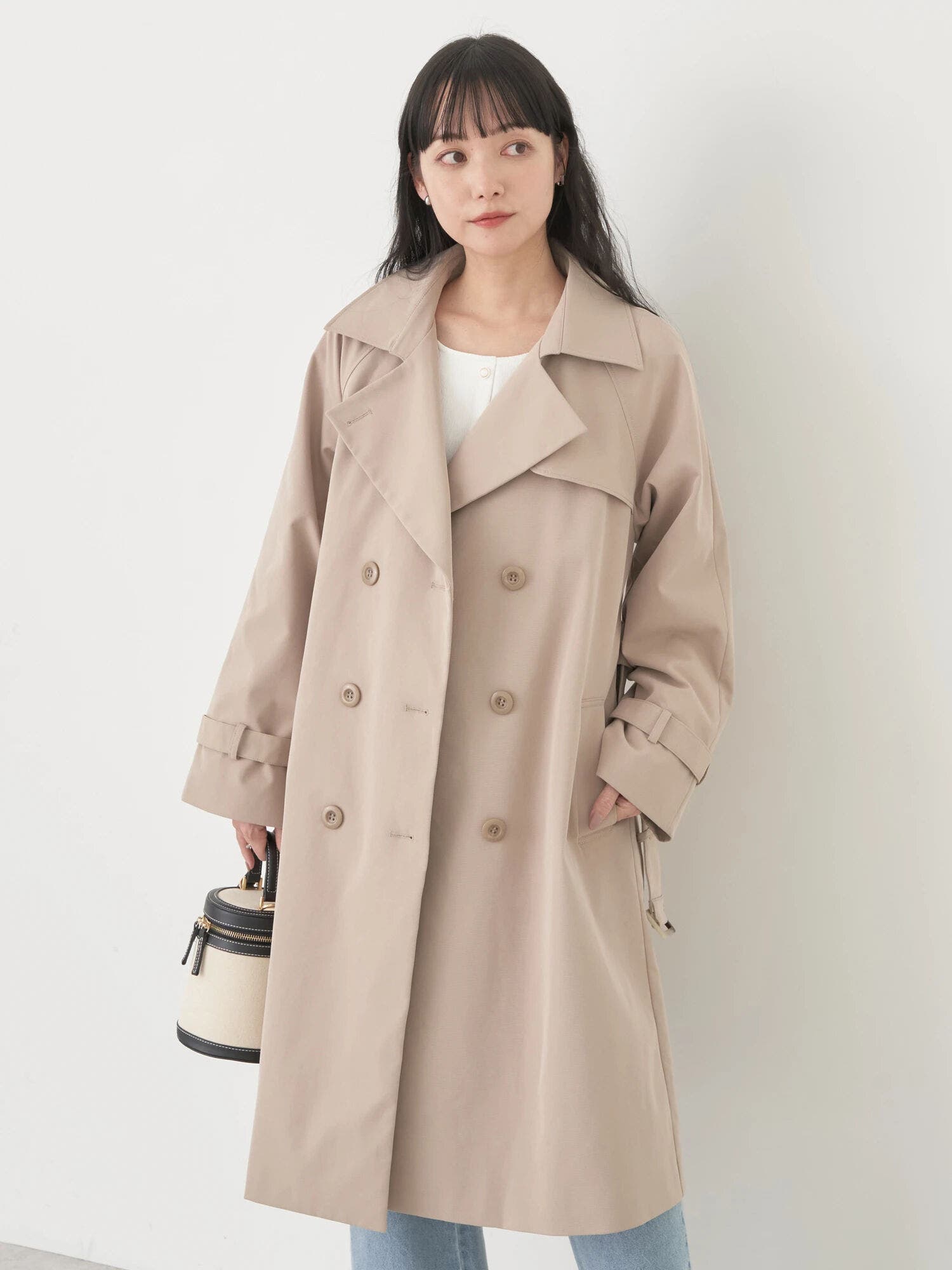 エラ♡eLLa♡ round hem tent トレンチコート ♡ベージ（ロング  