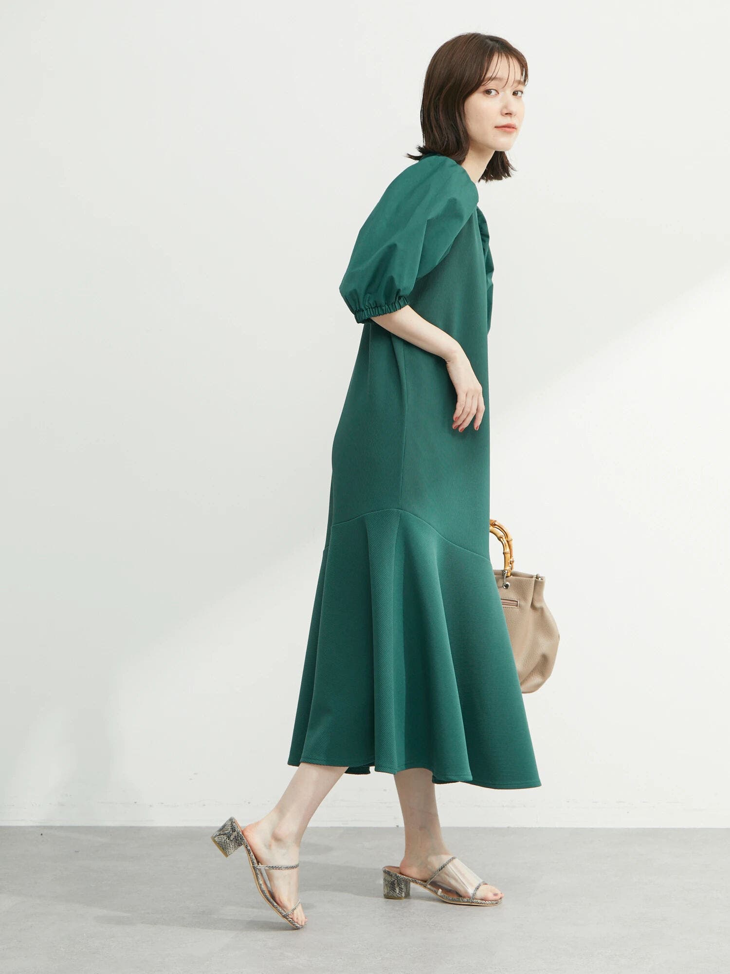 ELENCARE DUE マーメイドワンピース[品番：GRPW0034916]｜Green