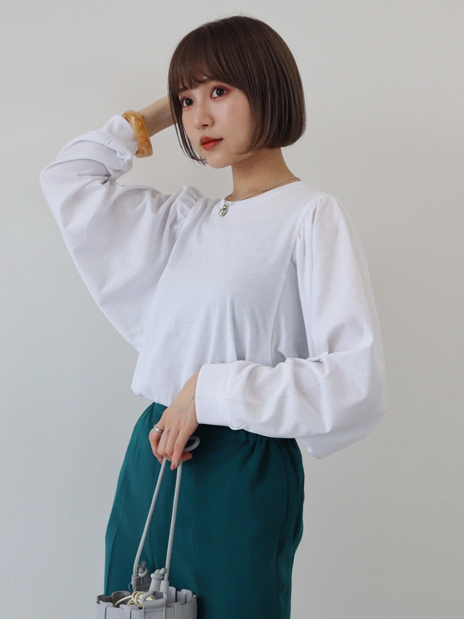袖ギャザーカットプルオーバー[品番：EHEW0033585]｜AMERICAN
