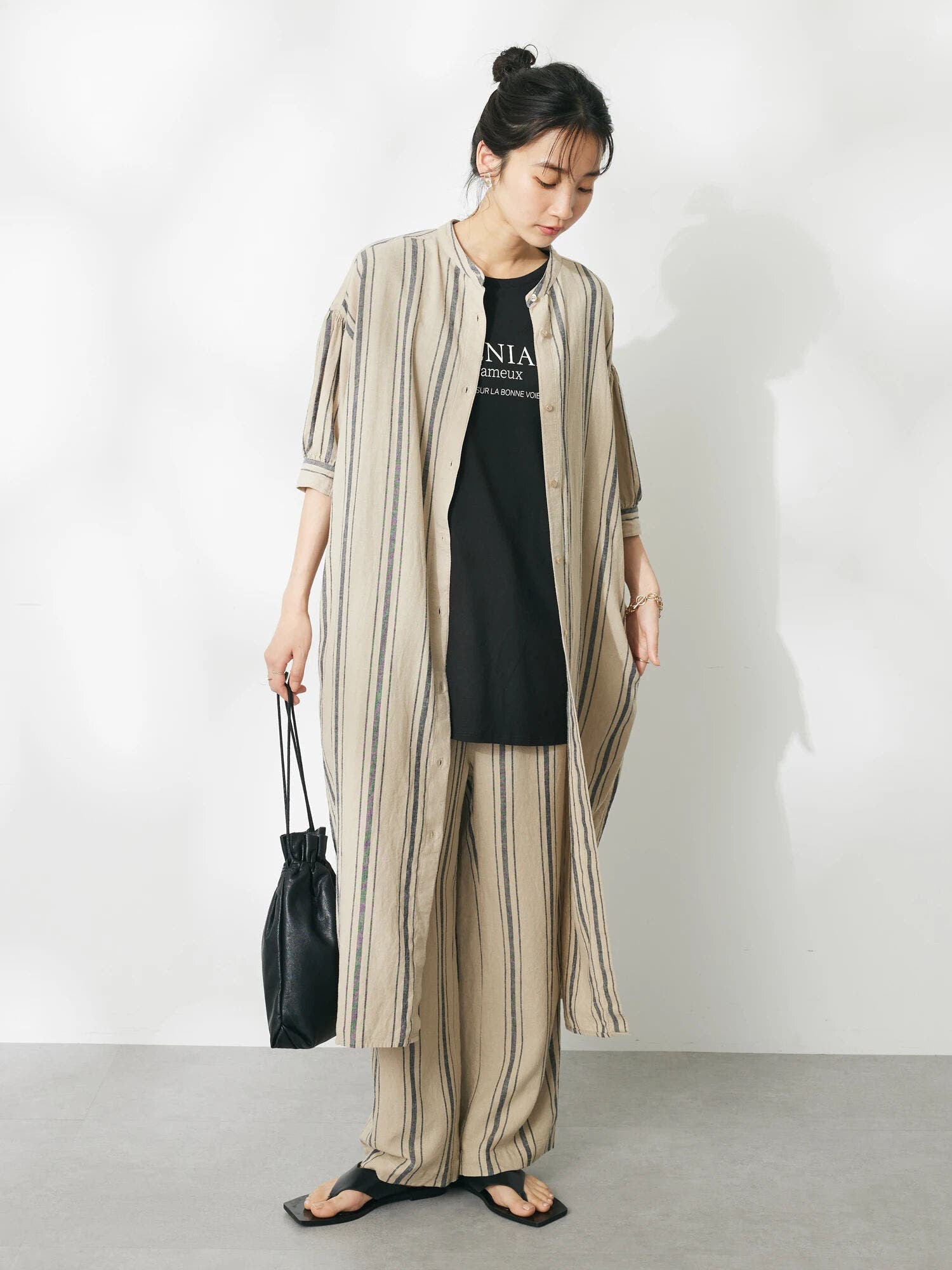 リネンレーヨンストライプワンピース[品番：EHEW0044611]｜CRAFT