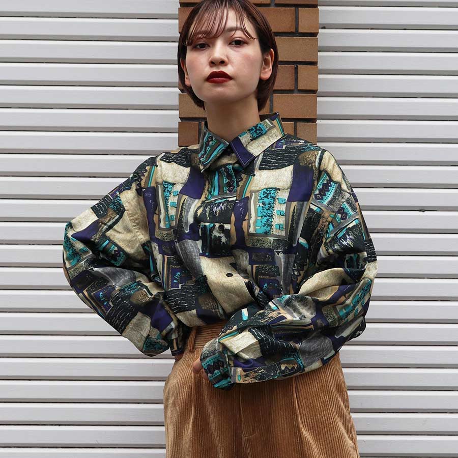 kutir】レトロアート柄シャツ[品番：KTRW0017330]｜kutir