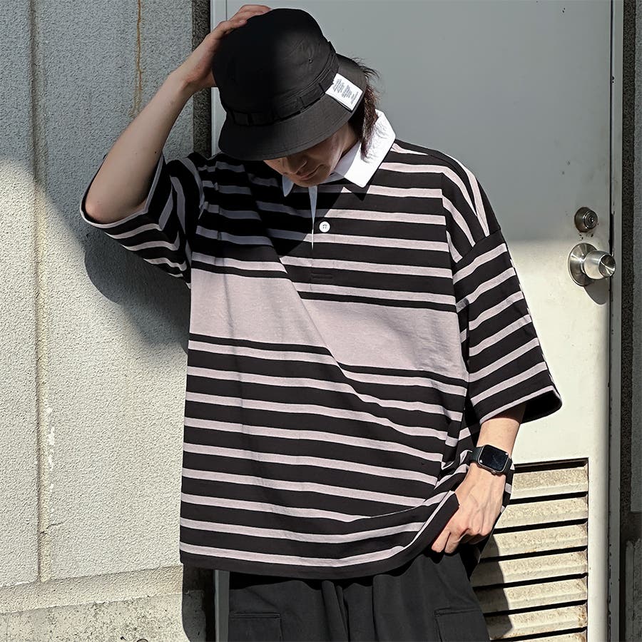 kutir】ビッグシルエットボーダーラガーシャツ[品番