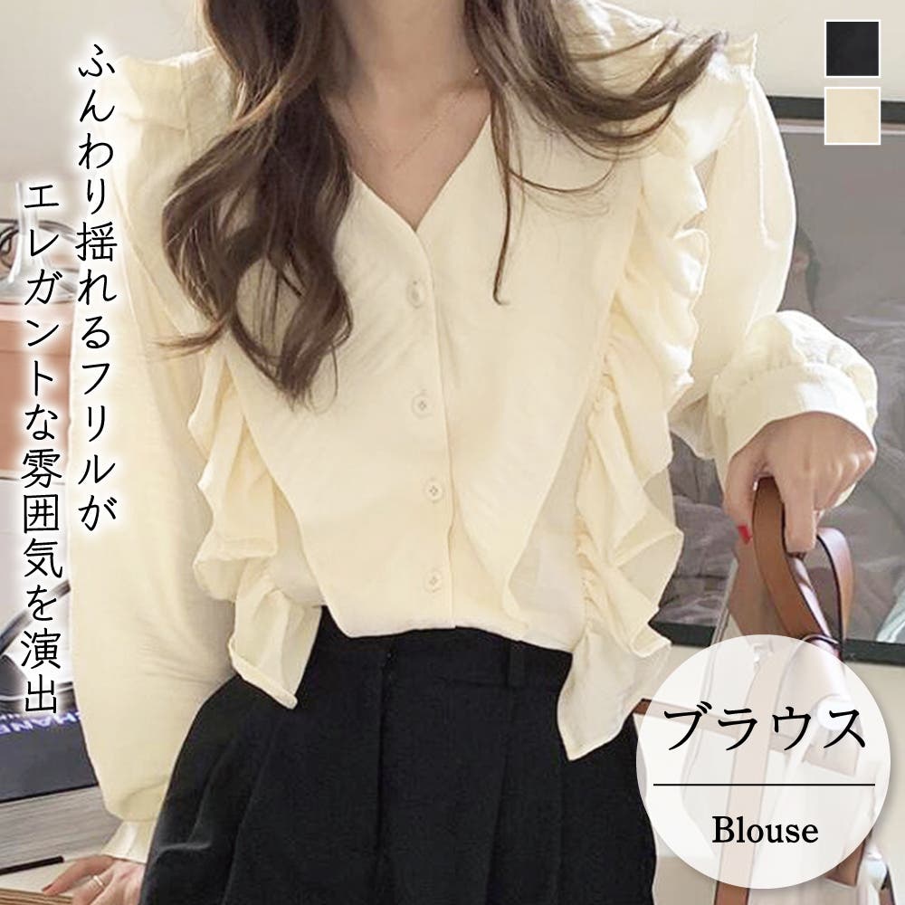 送料無料 いつまで ブラウス【韓国ファッション】[品番：ZJ000016473]｜Girly Doll シャツ/ブラウス(長袖/七分)
