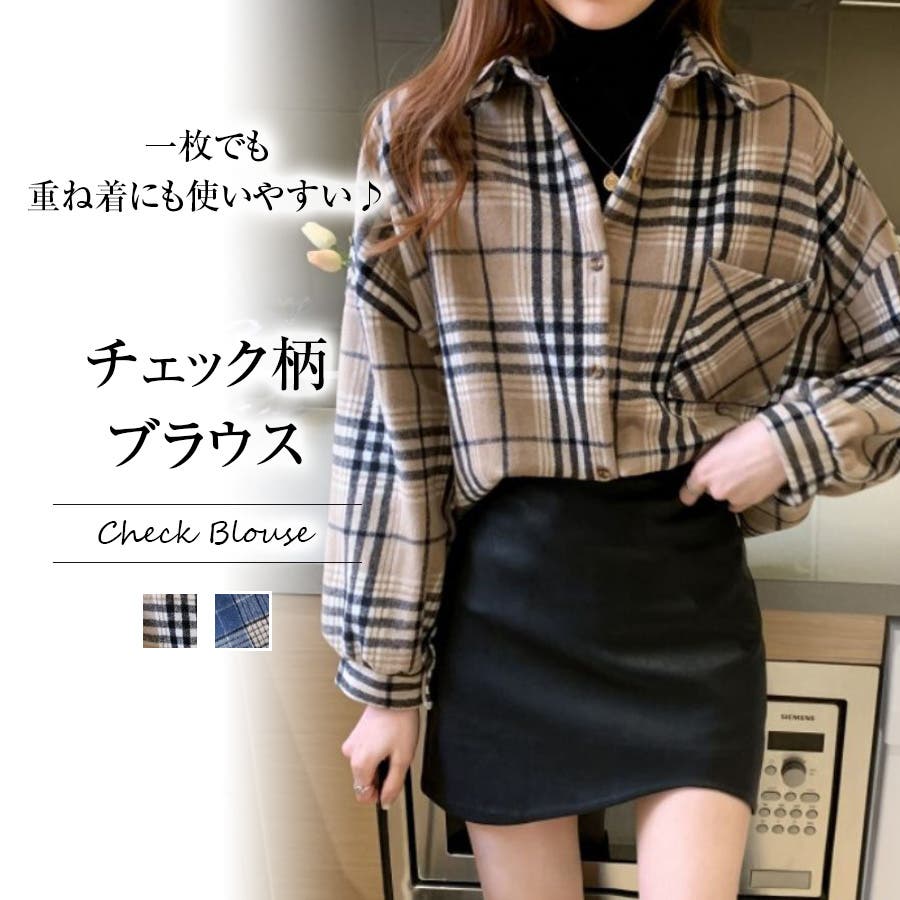 ★韓国の 人気 ★【EL】★EL Check Shirts Coat★2色★ giy21s002-b01.jpg