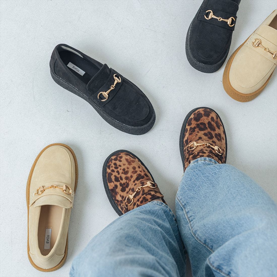 EVOL スニーカーソールローファー ブラウンスエード M 23-23.5cm EVOL スニーカーソールローファー ブラウンスエード M 23-23.5cm