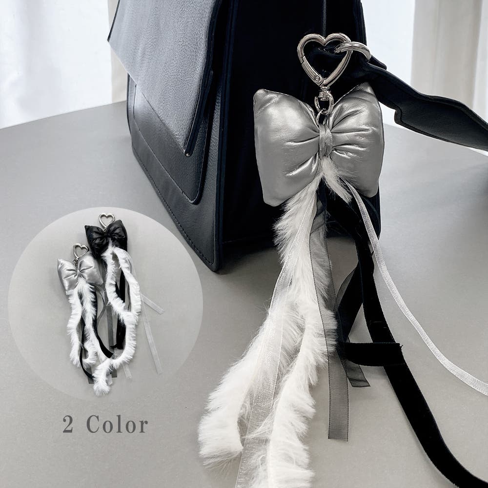 専用デニムリメイク りぼん チャーム キーホルダー フリン ジ 24