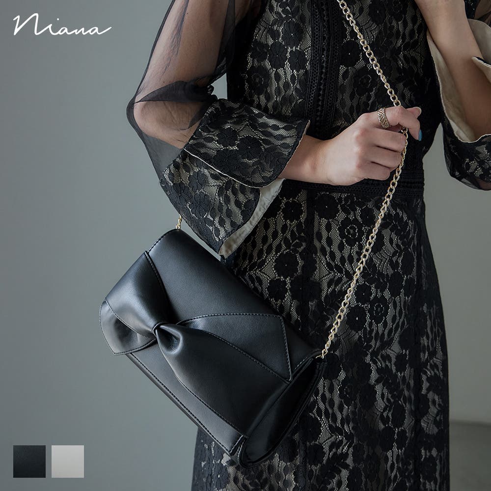 niana ニアナ リボンモチーフクラッチバッグ[品番：FT000010053