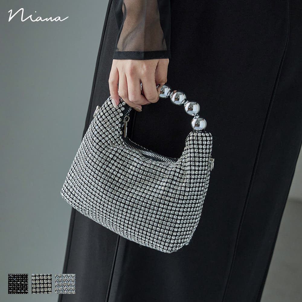 niana ニアナ 2wayボールハンドルラインストーンバッグ[品番
