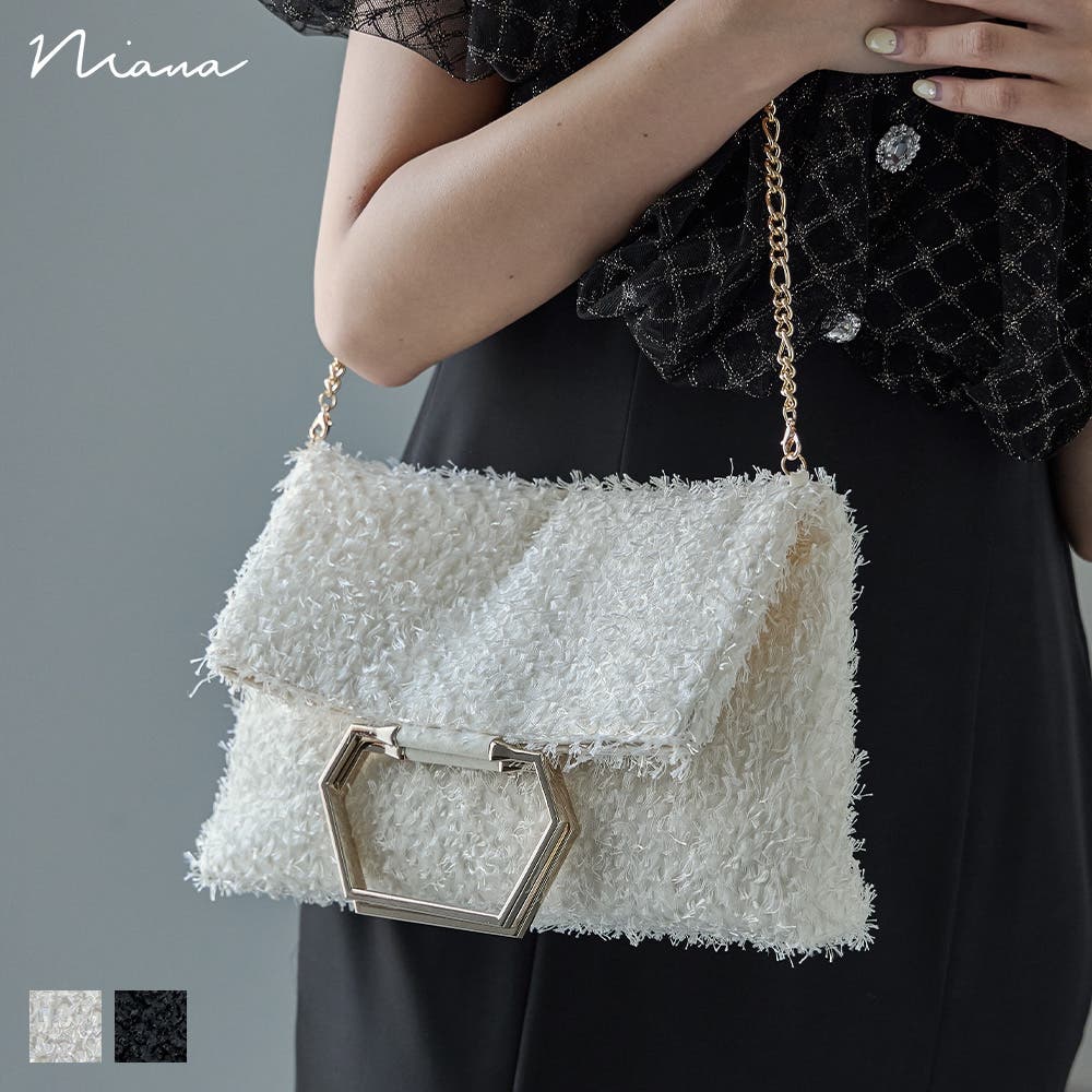 ニアナ（niana）/メタルハンドルシャギーバッグ niana ニアナ メタルハンドルシャギーバッグ[品番：FT000010448