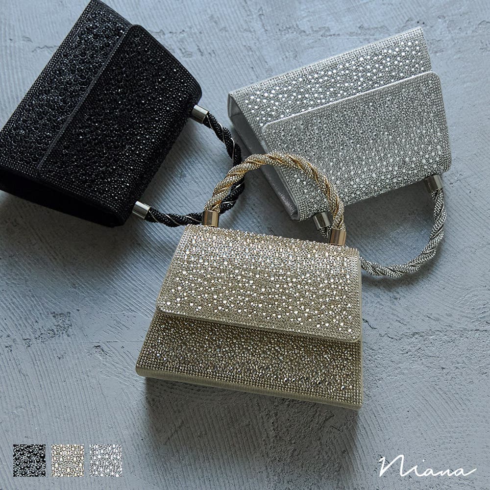 niana ニアナ ラインストーンハンドバッグ[品番：FT000010887