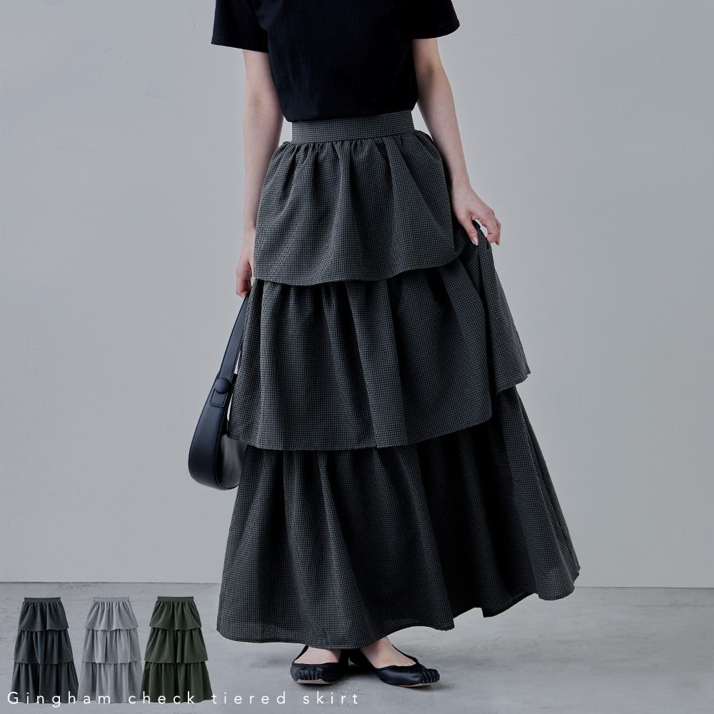 CLANE スカート 「CLANE/クラネ」GATHER TIERED MAXI SKIRT