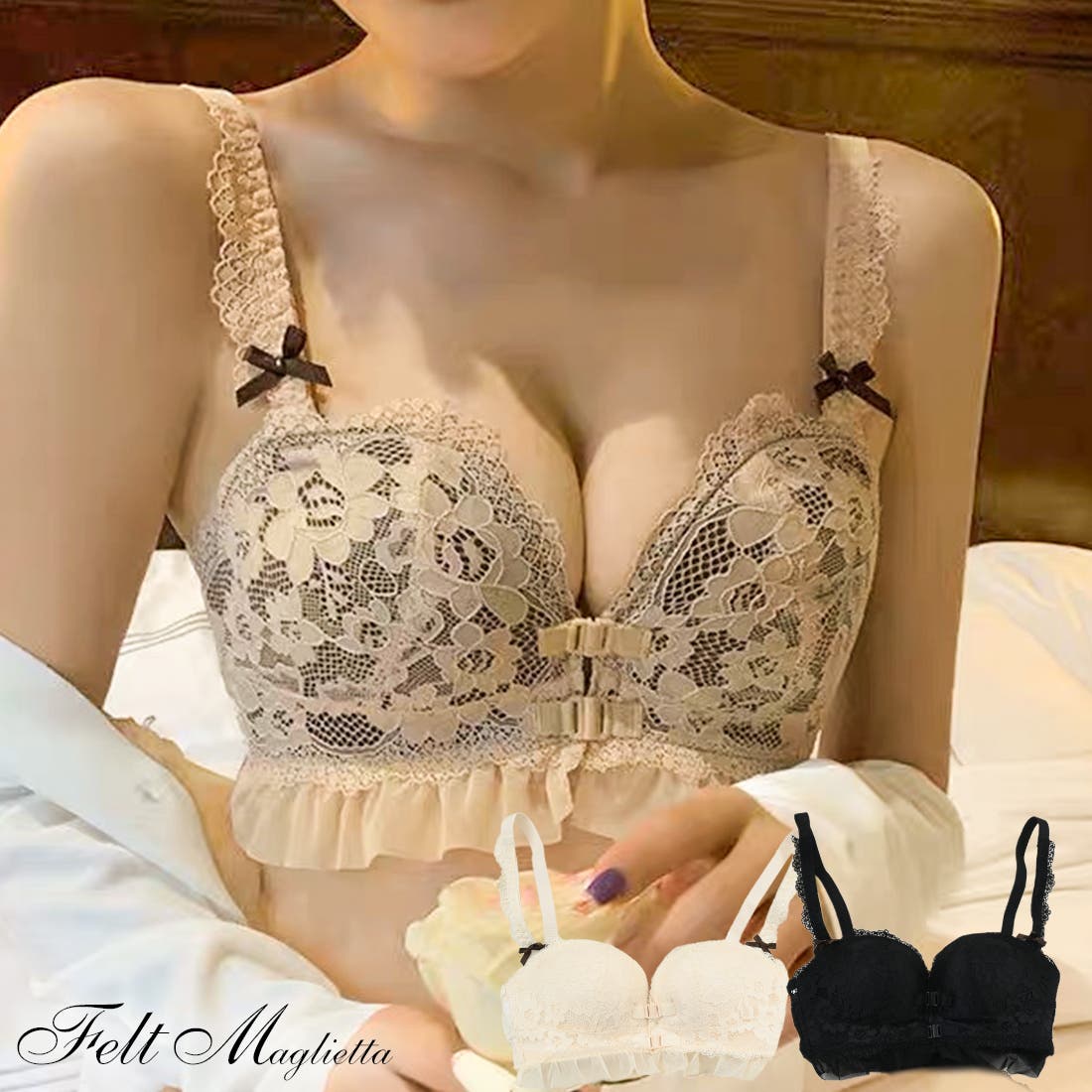 ブラック・ドット フリルブラジャーショーツセット t188_f02.jpg