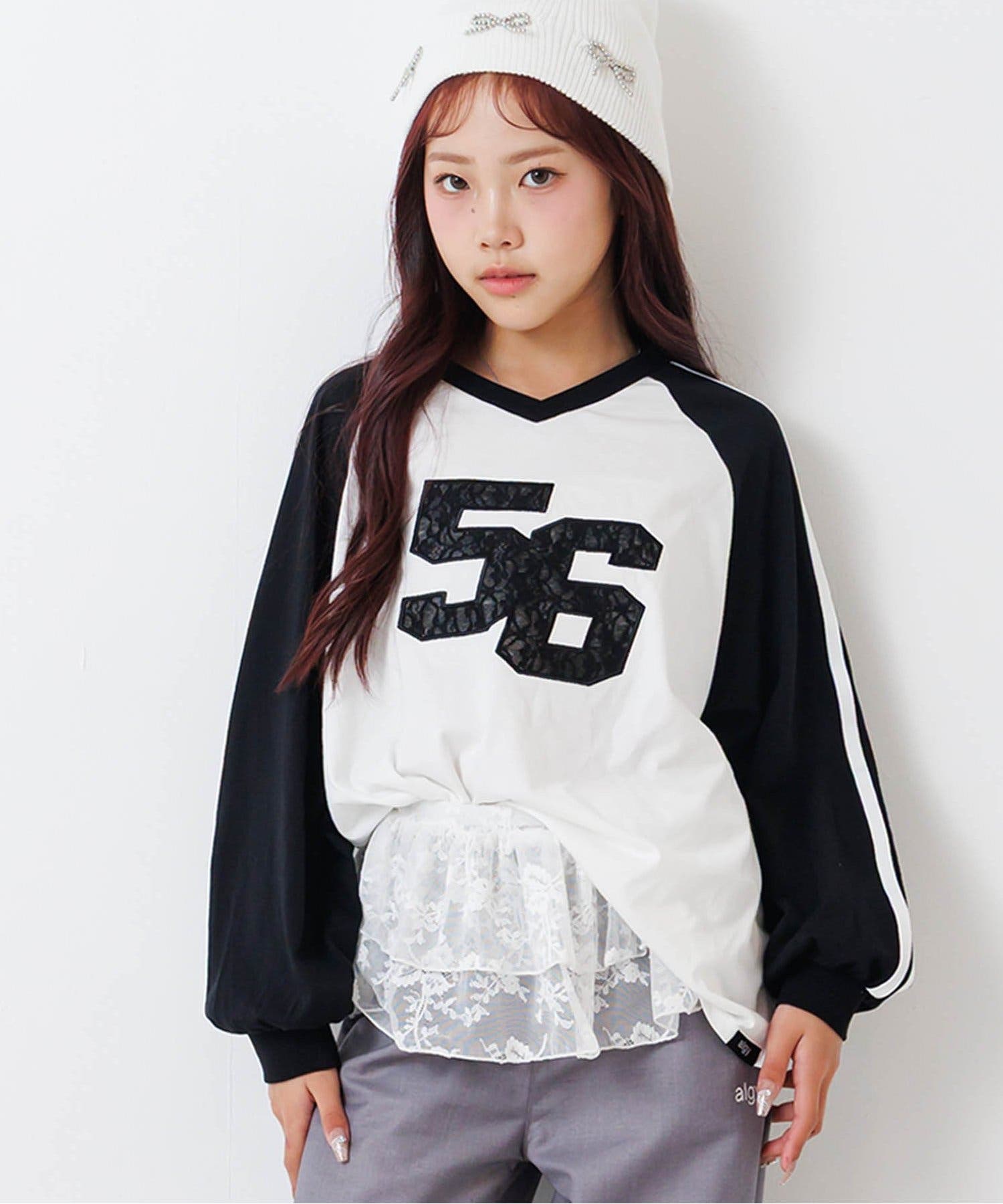 g*t様 訳ありジャンク品 BABY クラウンレースカットソー 白黒 レースナンバリングBIGロンT[品番：FOKK0026153]｜F.O.Online Store