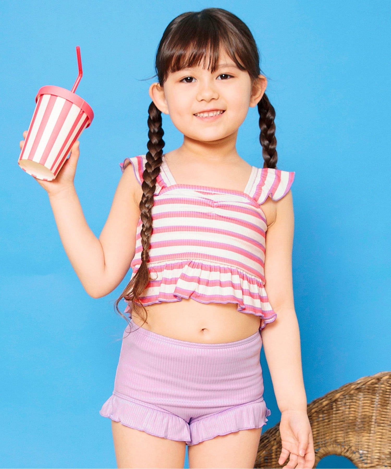 ピンク フリル付きセパレート水着 フリル付きピンクビキニ - メルカリ