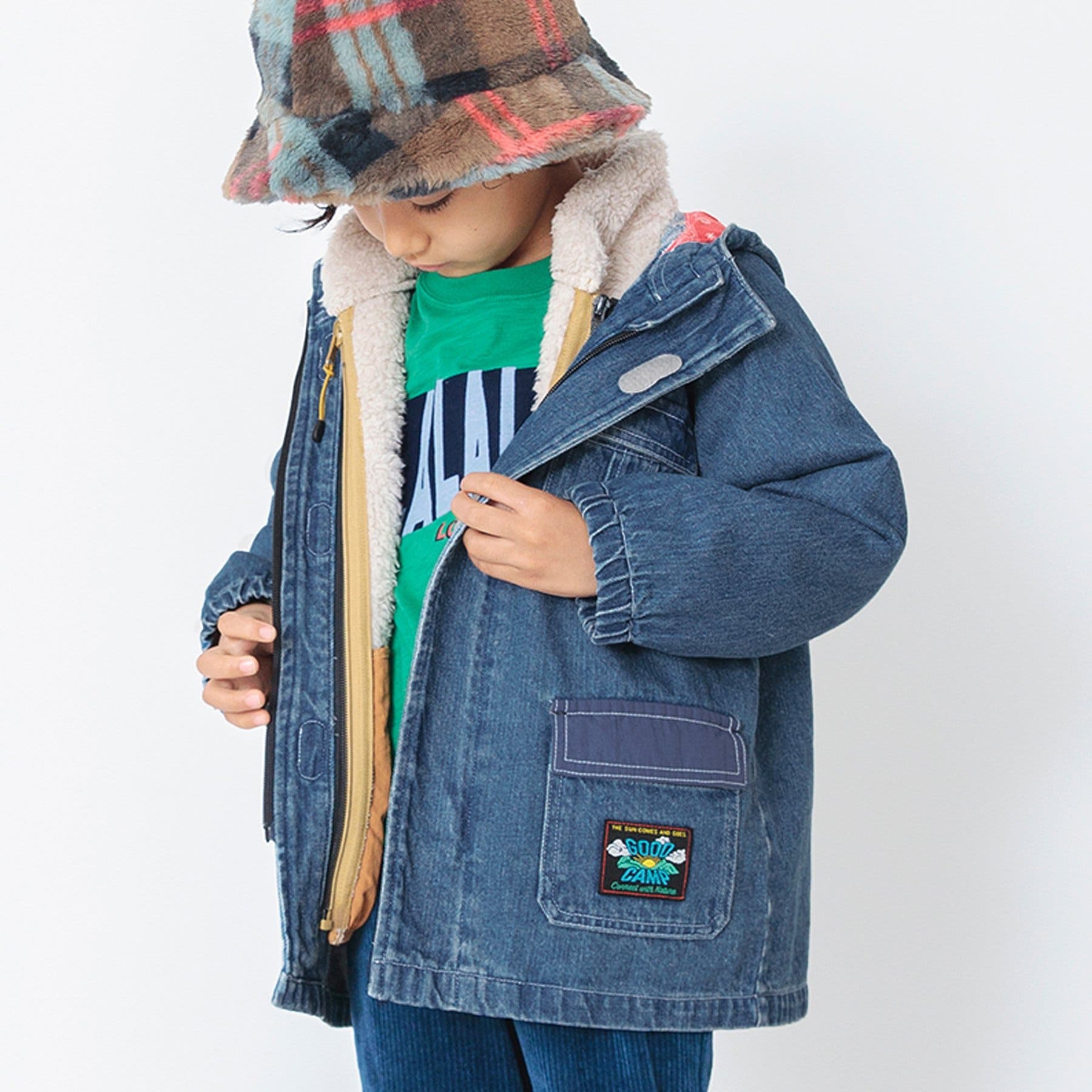 合体シリーズ】デニム刺繍マウンテンパーカー[品番：FOKK0016741