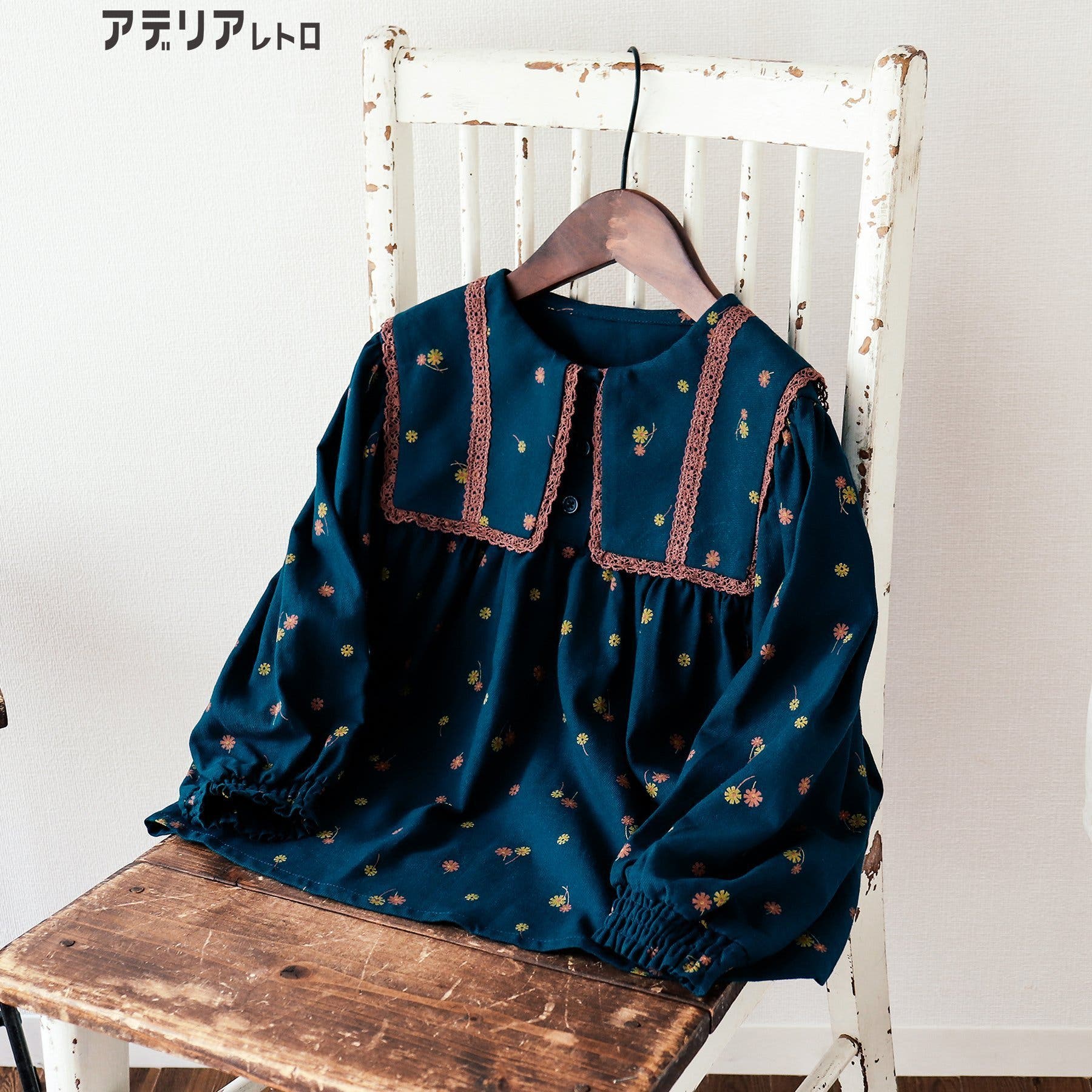 アデリアレトロ ビッグカラー刺繍チュニック[品番：FOKK0011135