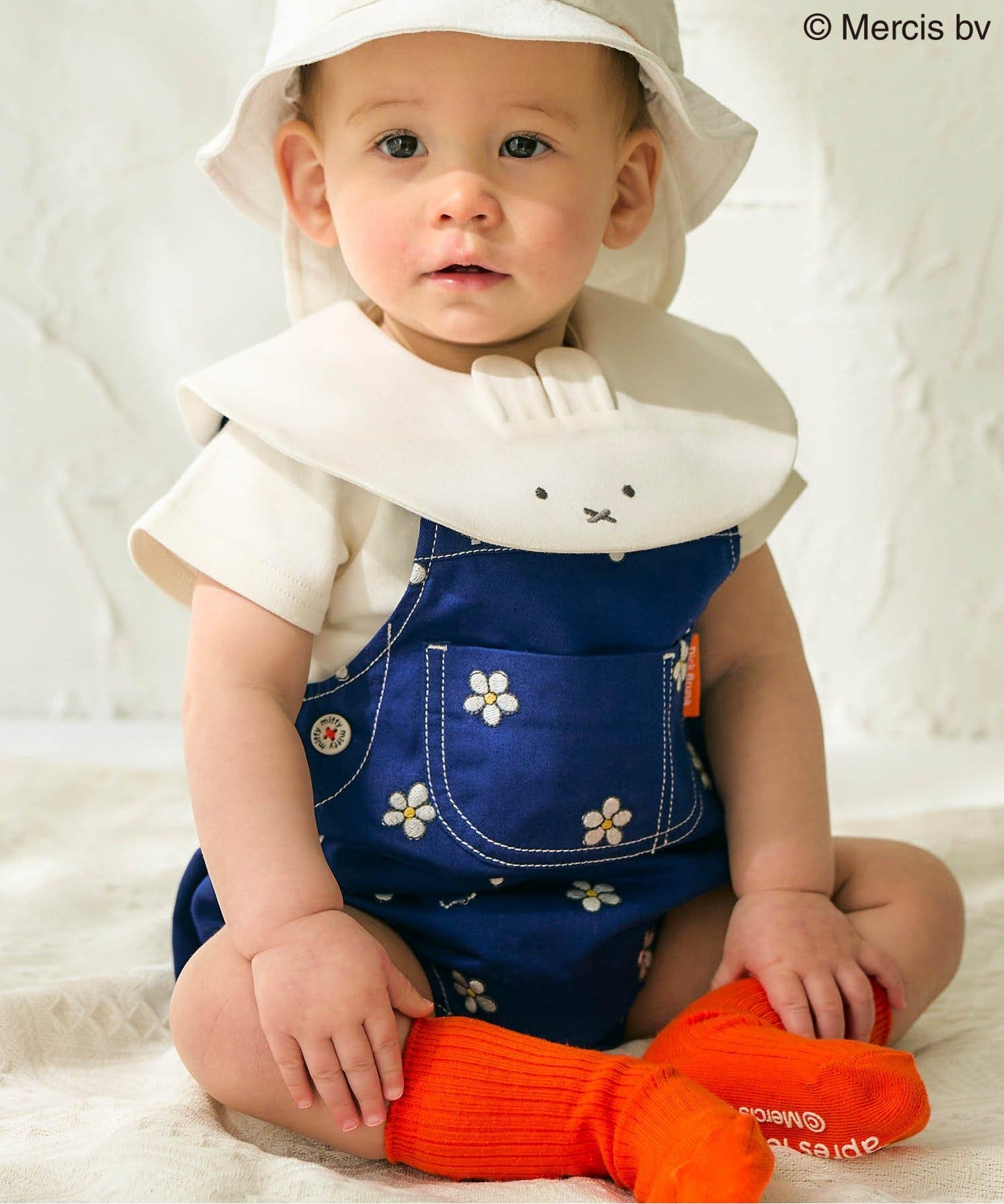 フラワーモチーフ付きサロペット petit main（プティマイン）の「【リンク】お花モチーフ付き