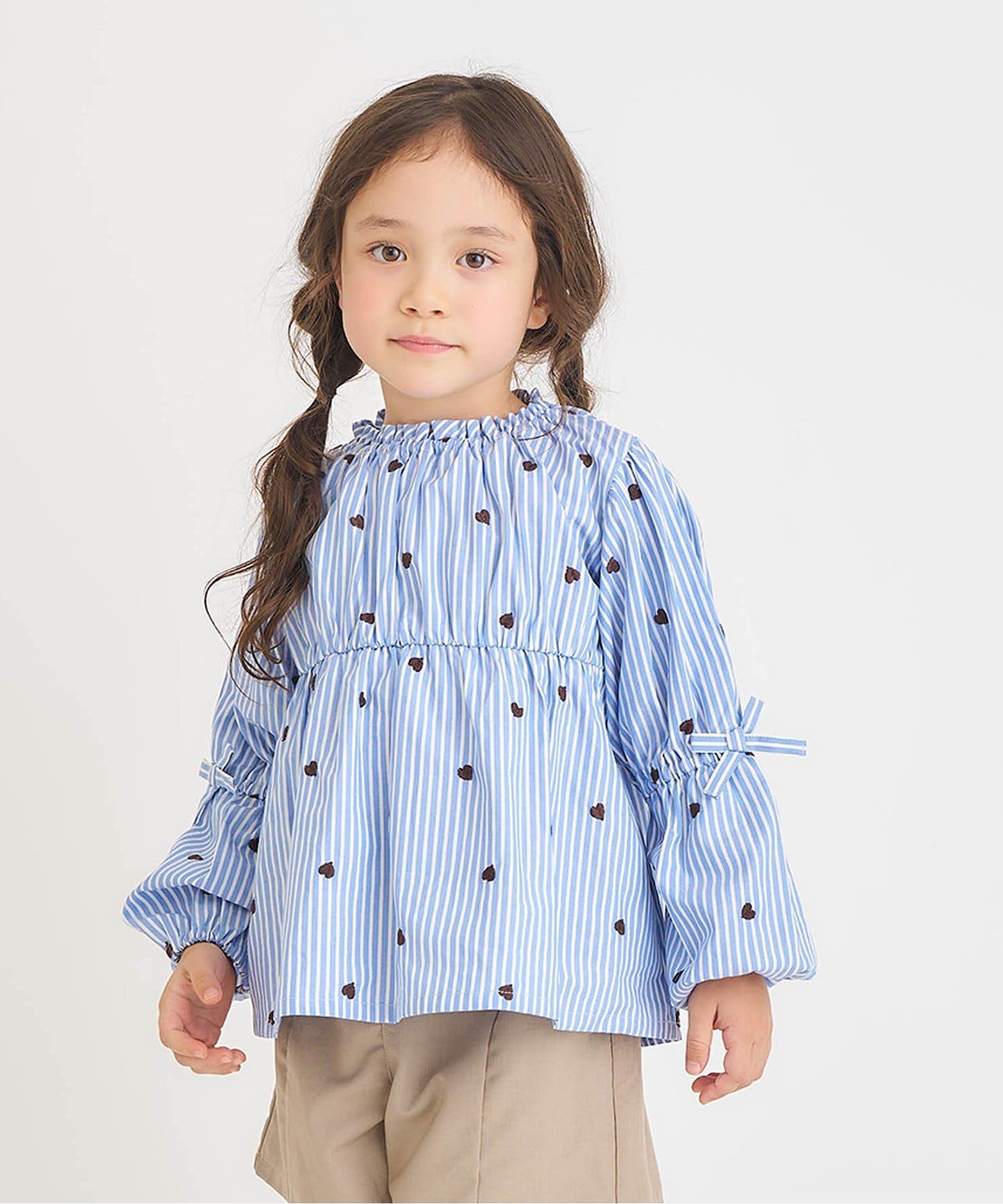 リンク】袖リボンハート・さくらんぼ刺繍チュニック_RP[品番