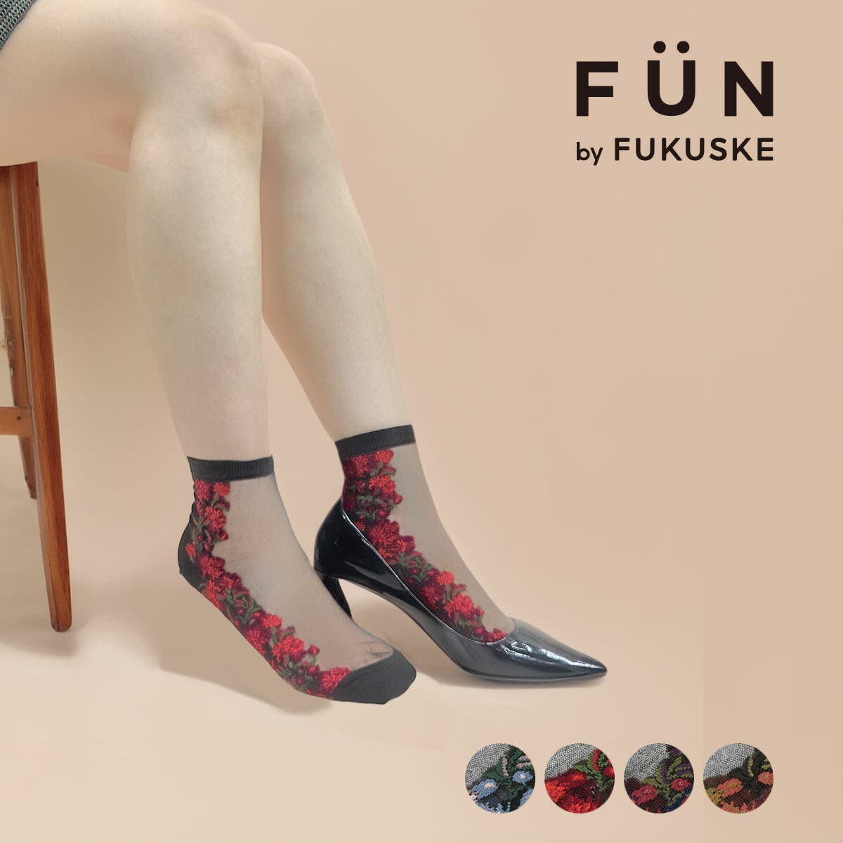 福助 靴下 花柄[品番：FKSU0011986]｜福助オンラインストア（フクスケ