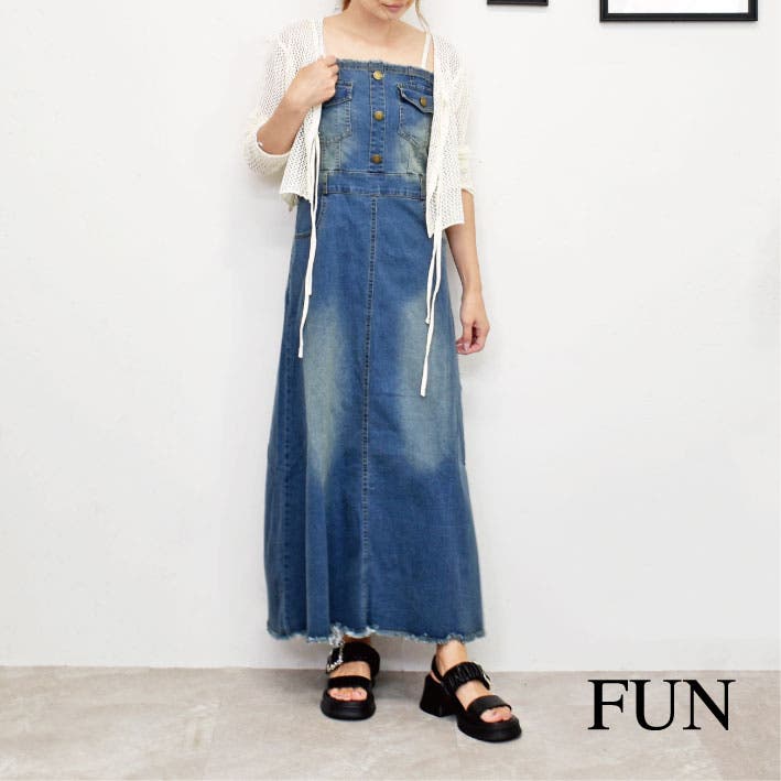 デニムベアワンピース[品番：TRNW0001110]｜FUN（ファン）の
