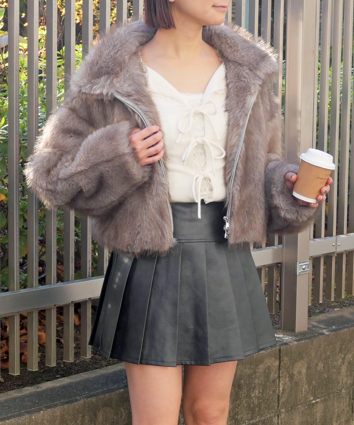 ミックスファーブルゾン[品番：TRNW0002149]｜FUN（ファン）の