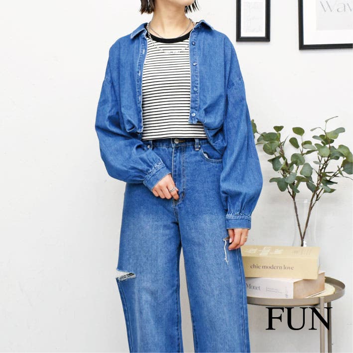 デニムショートシャツ[品番：TRNW0000938]｜FUN（ファン）の