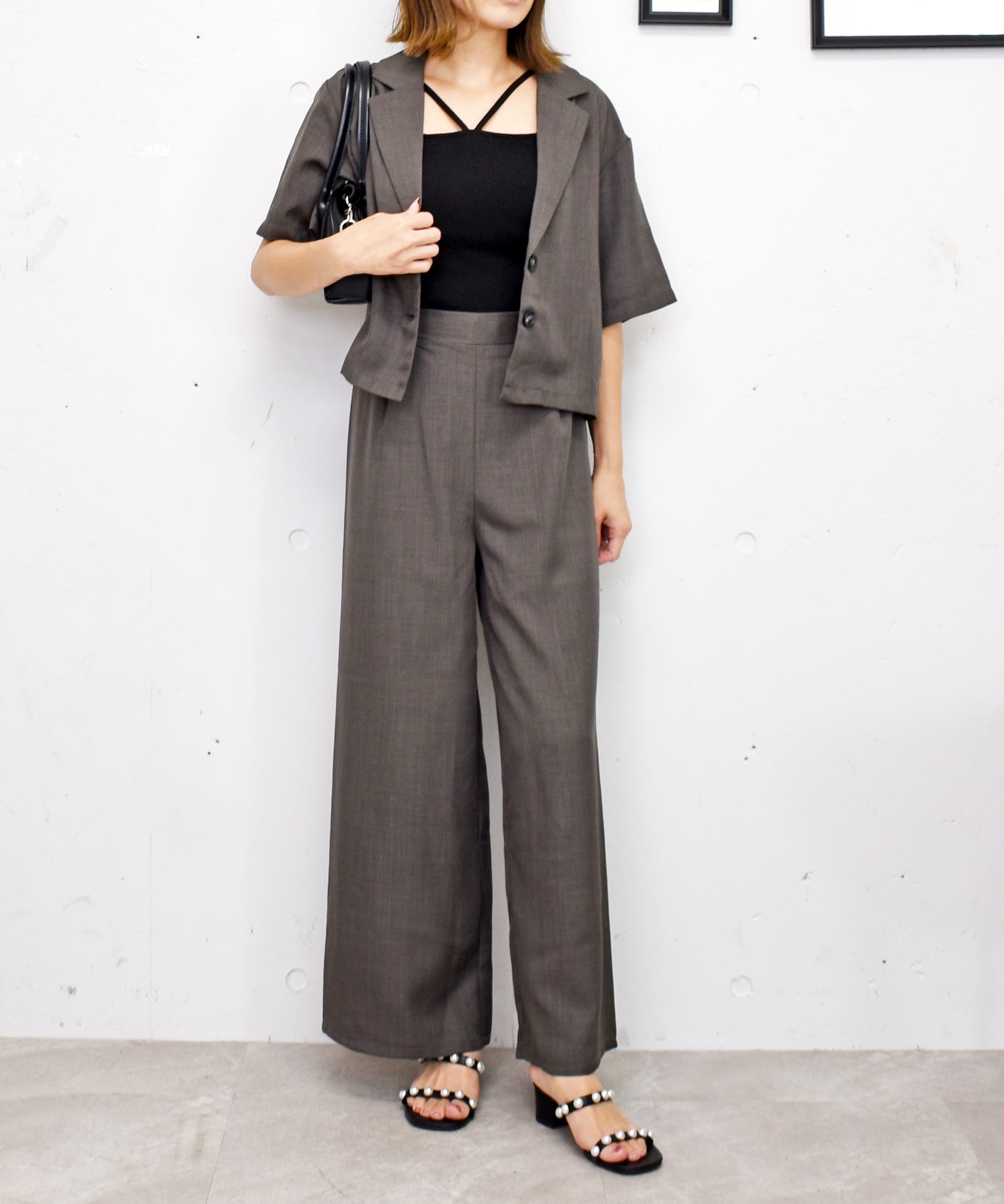 +J ジャケットとパンツ　セット COMME CA ISM スーツ 「セットアップ対応」タイプライター